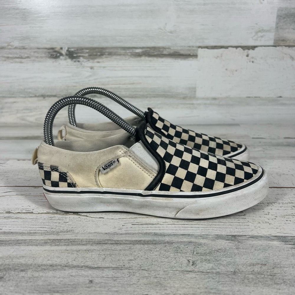 Vans Black White Checkerboard Slip-On Flats